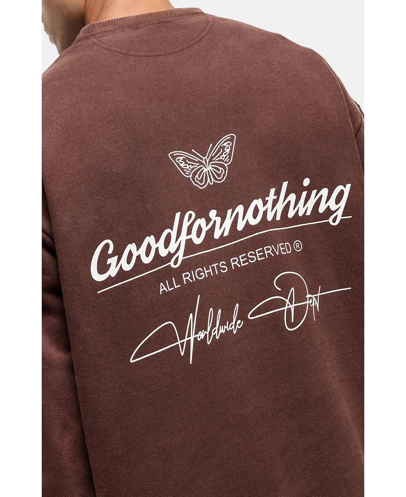 Good For Nothing Men's Washed Rust Cult Sweathsirt