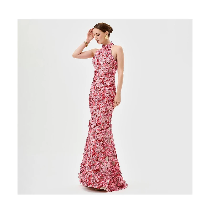 Bariano Women's Salome High Neck Gown