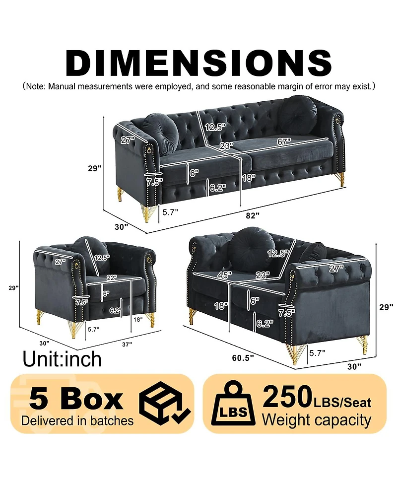 Streamdale Furniture Velvet Chesterfield sofa with copper stud detailing & tufted buttons.