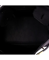 Pre-Owned Hermes Birkin Handbag Black Togo with Gold Hardware