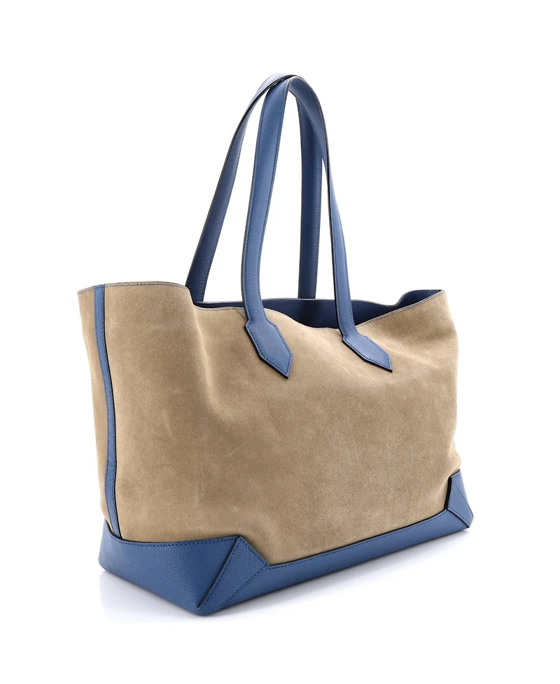 Pre-Owned HERMES 36 Maxibox Cabas Doblis Suede with Epsom