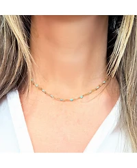 The Lovery Enamel Heart Link Necklace 14K Gold-Plated Sterling Silver