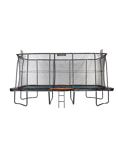 JumpKing Pro-Series 10' x 18' Rectangle Trampoline with Ladder & 2 Basketball Hoops