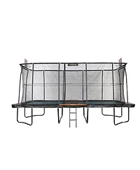 JumpKing Pro-Series 10' x 18' Rectangle Trampoline with Ladder & 2 Basketball Hoops
