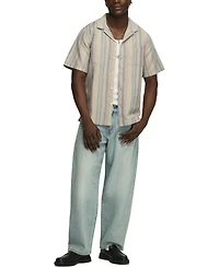 Lucky Brand Men's Short-Sleeve Linen Camp-Collar Shirt