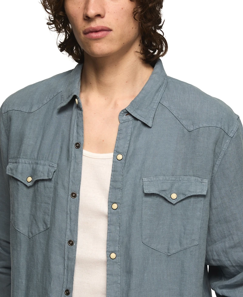 Lucky Brand Men's Spread Collar Western Shirt