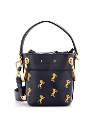 Pre-Owned Chloe Mini Roy Bucket Bag Embroidered Leather