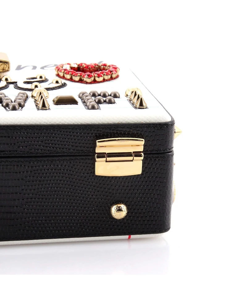 Pre-Owned Dolce & Gabbana Small Treasure Box Bag Embellished Printed Leather