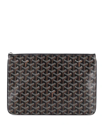 Pre-Owned Goyard Mm Senat Zip Pouch Coated Canvas