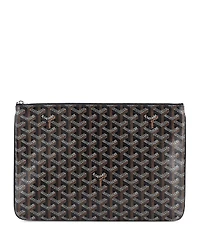 Pre-Owned Goyard Mm Senat Zip Pouch Coated Canvas