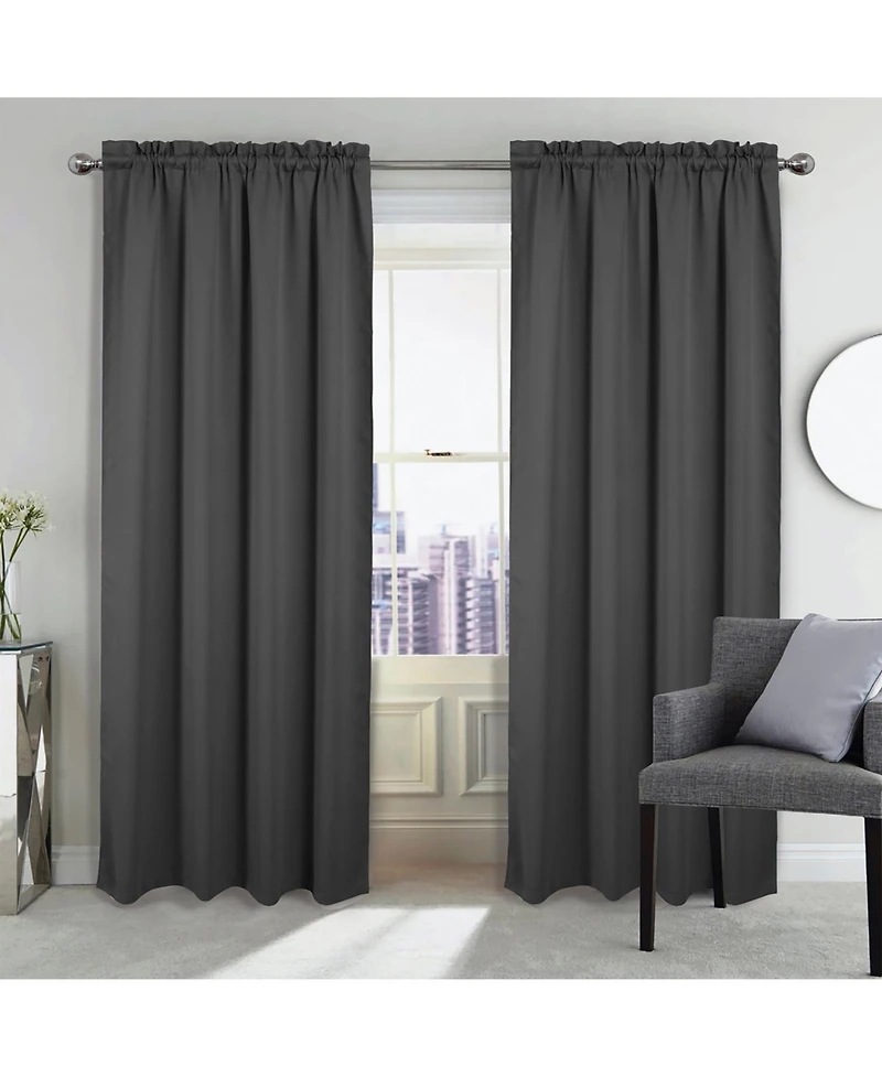 Rt Designers Collection 100% Polyester Twilight Blackout Rod Pocket Curtain Panel