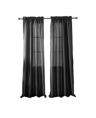 Rt Designers Collection 100% Polyester 82 Gsm Faux Silk Nikki Rod Pocket Curtain Panel 54" x 90"