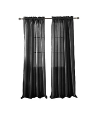 Rt Designers Collection 100% Polyester 82 Gsm Faux Silk Nikki Rod Pocket Curtain Panel 54" x 90"