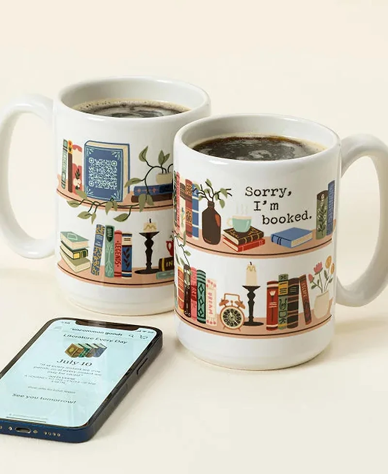 Uncommon Goods Literature Every Day Interactive Qr Mug, 15 Oz.