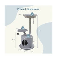 Aostirmotor 42" Cat Tower with Curved Metal Frame