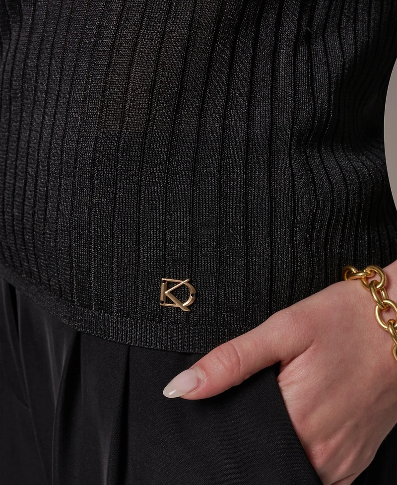 Donna Karan New York Women's Short-Sleeve Polo Sweater