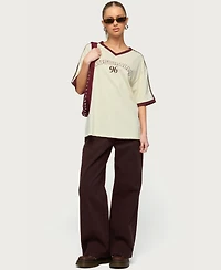 Edikted Women's Australia 96 Contrast Oversized T Shirt