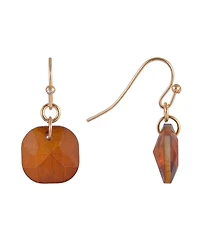 Laundry by Shelli Segal Gold Tone and Topaz Faceted Stone Drop Earrings