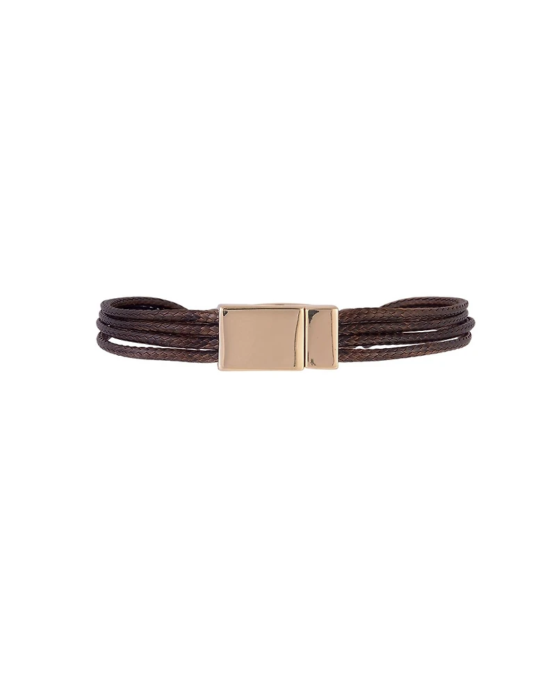 Laundry by Shelli Segal Brown Suede Magnetic Clasp Bracelet