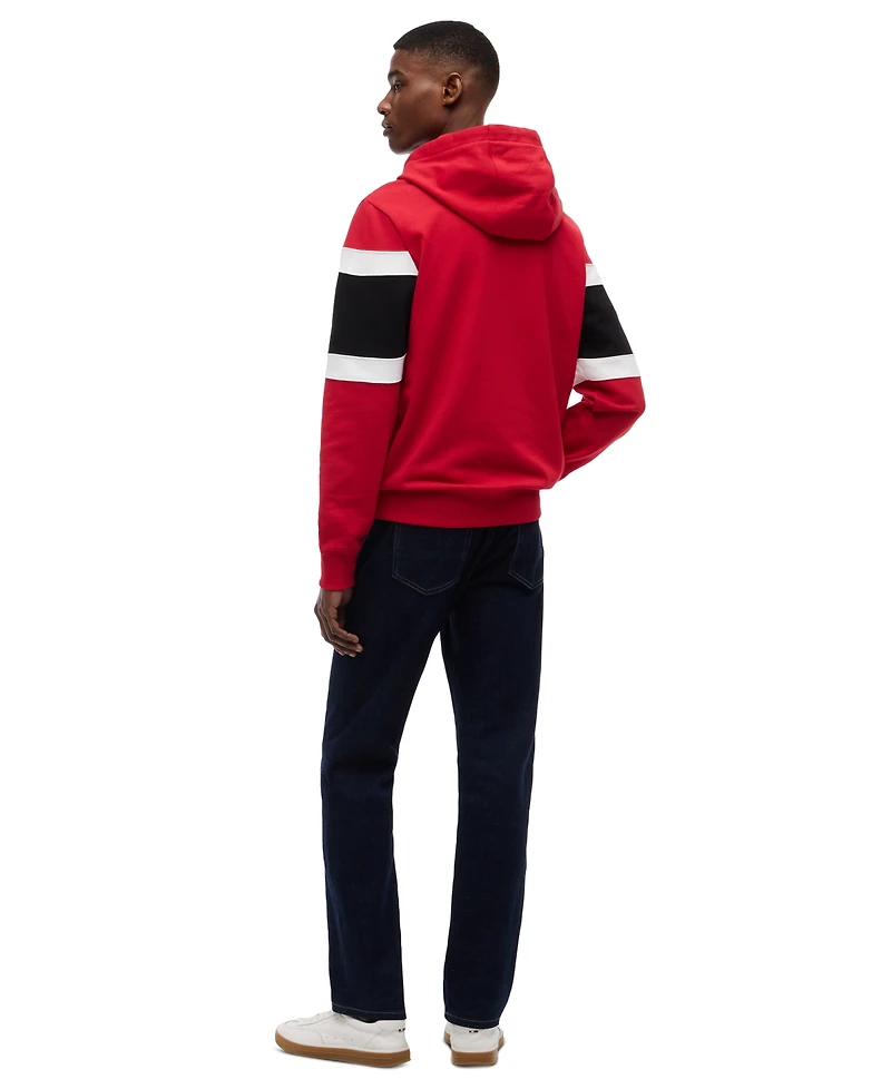 Tommy Hilfiger Men's Color-Block Stripe Logo Hoodie