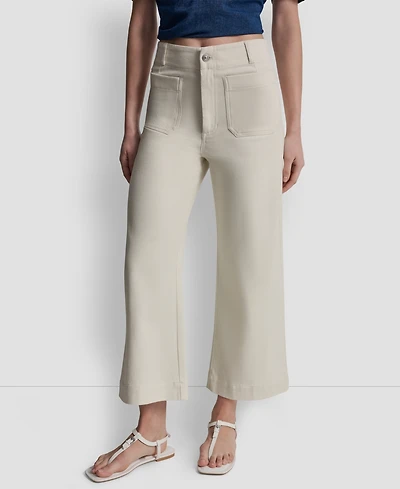 Dkny Jeans Women's High-Rise Cropped Wide-Leg Pants
