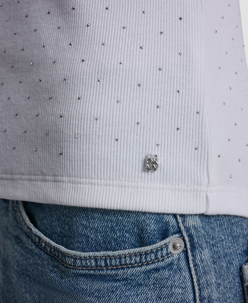 Dkny Jeans Women's Rhinestone V-Neck Tank Top