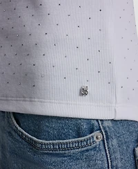 Dkny Jeans Women's Rhinestone V-Neck Tank Top