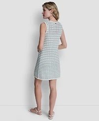 Dkny Jeans Women's Sleeveless Crew Neck Pointelle Dress