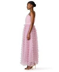 Steve Madden Juniors' Tiered Tulle Square Neck Gown