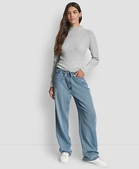 Dkny Jeans Women's Mid-Rise Flowy Relaxed Straight