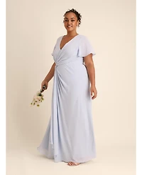 Six Stories Women's Knot Front Chiffon Bridesmaid Dress