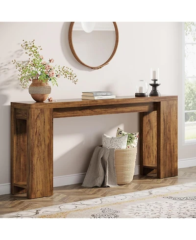 Tribesigns 70.9-Inch Extra Long Console Table, Farmhouse Wood Sofa Table Behind Couch, Narrow Entryway Accent for Living Room