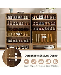 Tribesigns Shoe Cabinet with Doors, 5-Tier Shoe Storage Cabinet with Adjustable Shelves