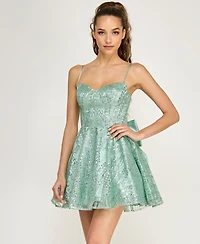 Alex & Sophia Juniors' Glitter Fit Flare Dress