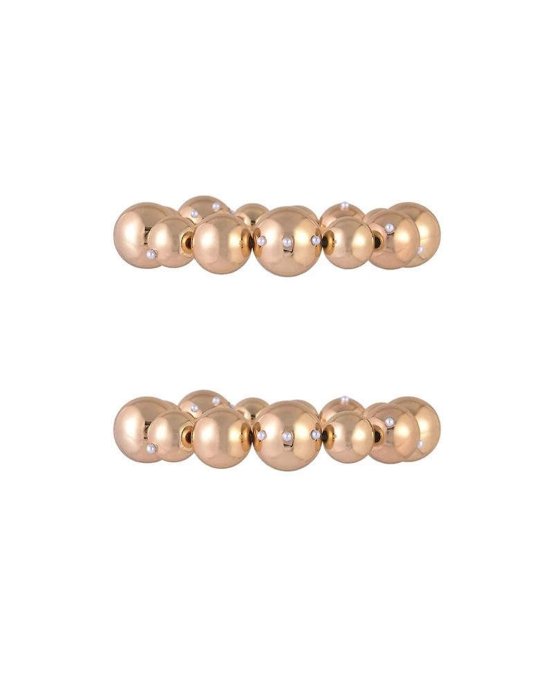 Laundry by Shelli Segal Gold Tone 2pc Ball Stretch Bracelets