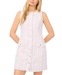 CeCe Women's Sleeveless Button-Down Crewneck Mini Dress