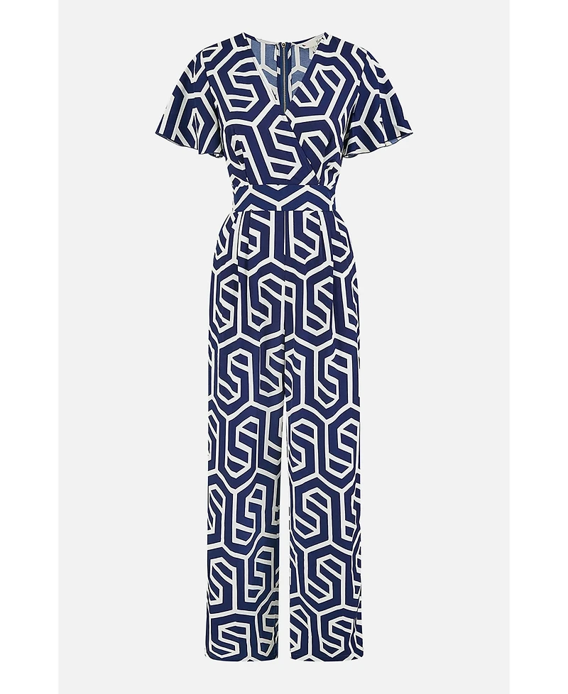 Yumi Women's Sculpting Wrap Wide Leg Maxi Jumpsuit