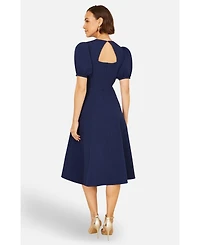 Yumi Women's Buckle Detail Short Sleeve Skater Dress