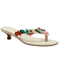 Coach Women's Tea Rose Kitten Heel Thong Sandals