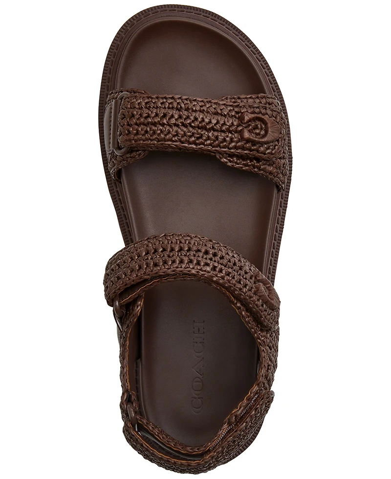 Coach Women's Brynn Raffia Round Toe Sandals