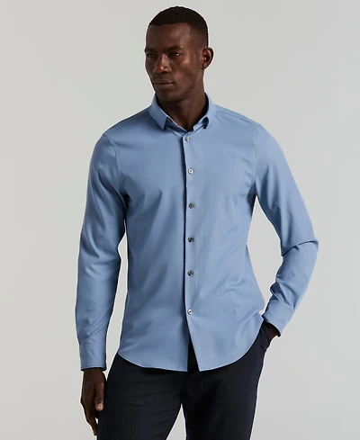 Perry Ellis Men's Slim-Fit Stretch Solid Button-Down Twill Shirt