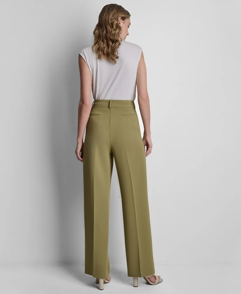 Dkny Petite Textured Mid-Rise Trousers