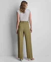 Dkny Petite Textured Mid-Rise Trousers