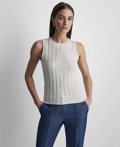 Dkny Women's Sleeveless Pucker Detail Sweater