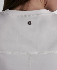 Dkny Women's City Ponte Cap Sleeve Knit Top