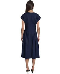 Calvin Klein Women's Button Down A-Line Midi Dress