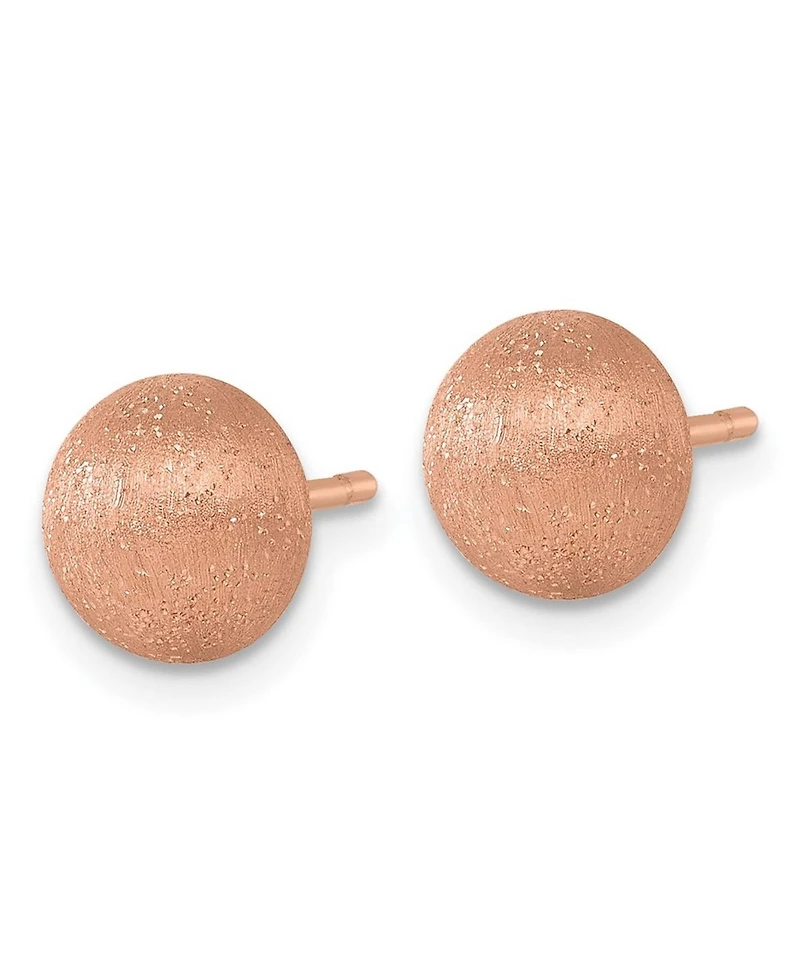 Curata Jewelry 18k Yellow, White or Rose Gold Italian 8mm Textured Half Round Button Earrings 8x8mm Wide Stud Earring