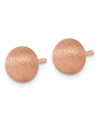 Curata Jewelry 18k Yellow, White or Rose Gold Italian 8mm Textured Half Round Button Earrings 8x8mm Wide Stud Earring