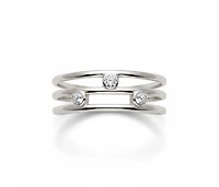 Curata Jewelry Solid Scattered Cubic Zirconia Adjustable Toe Ring