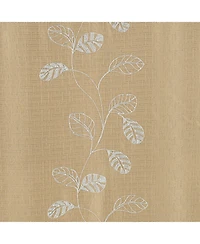 Rt Designers Collection 100% Polyester 140 Gsm Reed Embroidered Grommet Curtain Panel 54" x 90" Taupe
